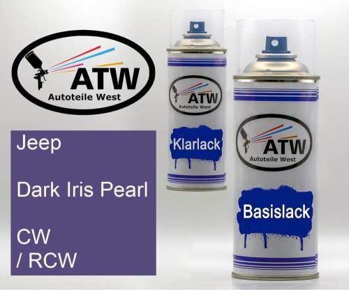 Jeep, Dark Iris Pearl, CW / RCW: 400ml Sprühdose + 400ml Klarlack - Set, von ATW Autoteile West.